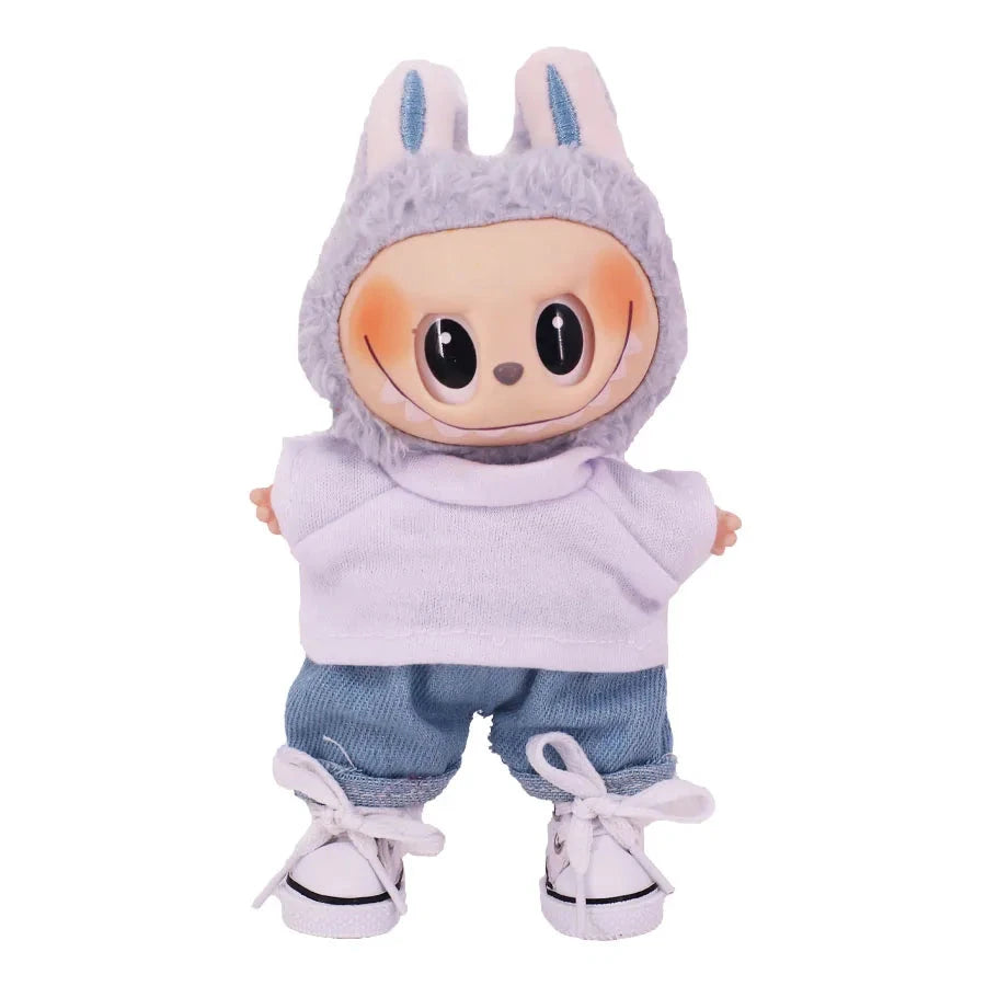 3.8cm Doll Shoes For labubu 17cm Plush Doll Clothes Accessories Girl's Toys ,Christmas Festival Birthday Gift Good Vibrations