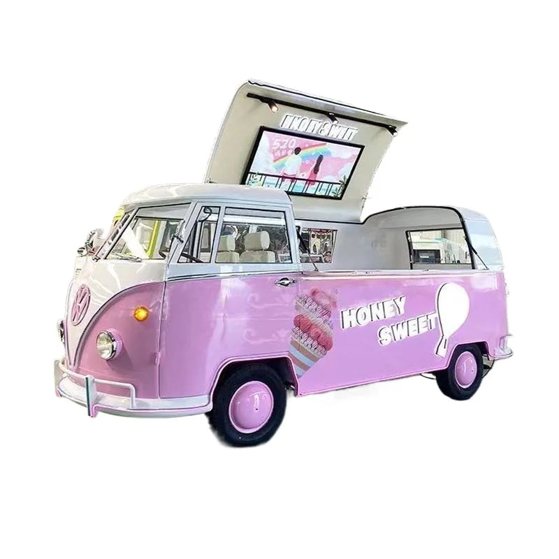 Food truck, retro, multi functional, food truck, milk tea, coffee, commercial, stall, snack truck Good Vibrations
