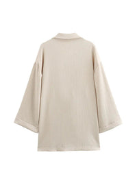 2024 Autumn Women Casual Blazer Coat Pants Set Long Sleeve Double Breasted Blazer + Wide Leg Trousers Lady Office Outfit Good Vibrations