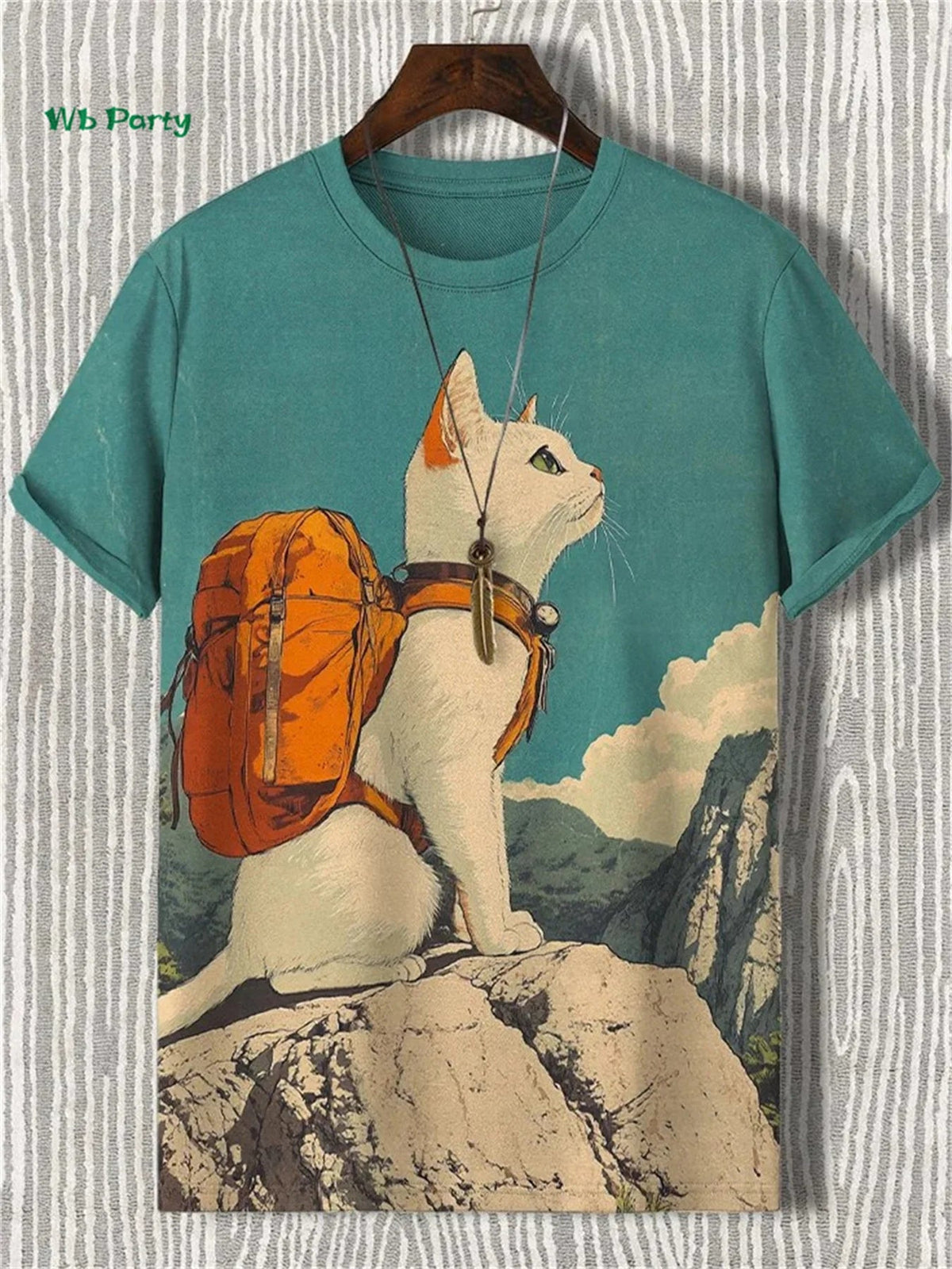 Cat Pattern Men's T-Shirt 3D Print Funny Animal Short Sleeve T-Shirt Oversized Tops Summer Daily Outdoor Casual Men's Clothing Good Vibrations