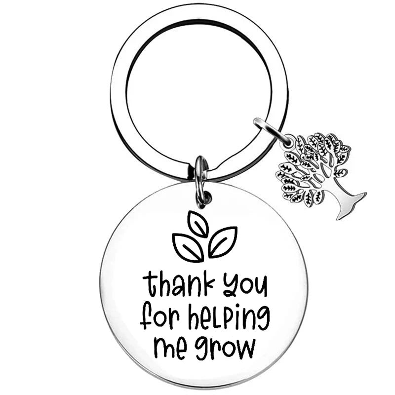 New Teacher Appreciation Gift Keychain Pendant  Graduation Key Chains Keyrings Gift Teachers Plant Seeds That Grow Forever Good Vibrations