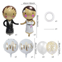 brideWedding Theme Party Bride Groom Aluminum Foil Balloon Set Bachelor Party Decoration Supplies Good Vibrations