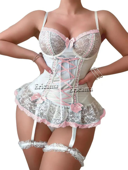 Women's Sexy Bra Set Erotic Underwear Set Porno Lingerie Lace Sexy Bra And Panty Garter Set Lingerie Sexy Hot Erotic Sleepwear Good Vibrations