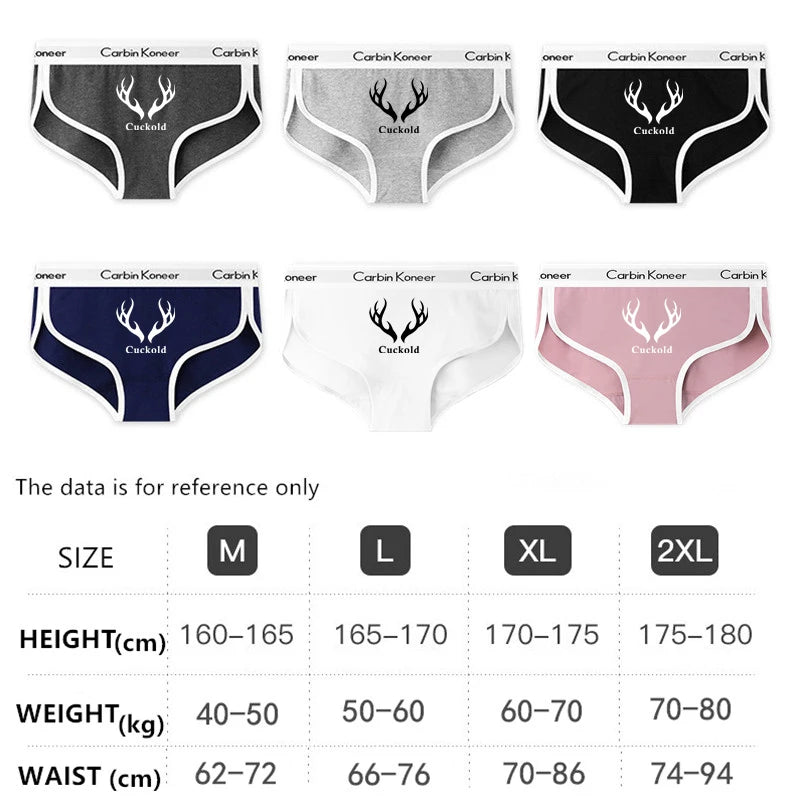 Antlers Cuckold Sexy Print Underwear for Women Cute Women Panties Premium Cotton Underpant Women Intimates Underwear Women Good Vibrations