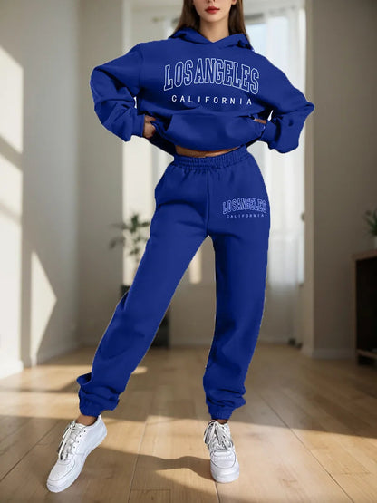 Women's Hoodies Two Pieces Sets Fashion Letter Print Pullover Sweatpants 2Pieces Set Sweatshirts Trousers Suit For Women Hooded Good Vibrations