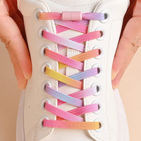 1Pair No Tie Shoe Laces Colorful Buckle Shoelaces Pearl Light Colorful Fashion Without Ties Elastic Laces Sneaker Kids Adult Good Vibrations