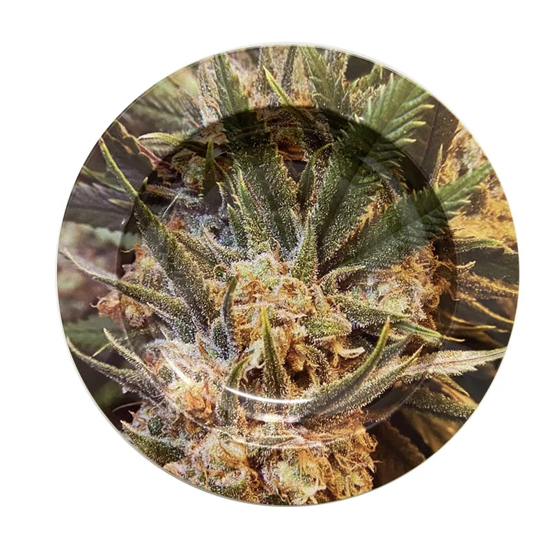 Round Cigarette Ashtray Tobacco Herb Metal Rolling Tray Smoking Accessories Bar Cigar Creative Personality Men's Gadgets Good Vibrations Adult Super Store