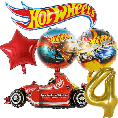 Car Kids Birthday Party Decoration Boys Birthday Supplies Paper Cup Plate Cutlery Cars Balloons Cake Flag Party Children's Gifts Good Vibrations