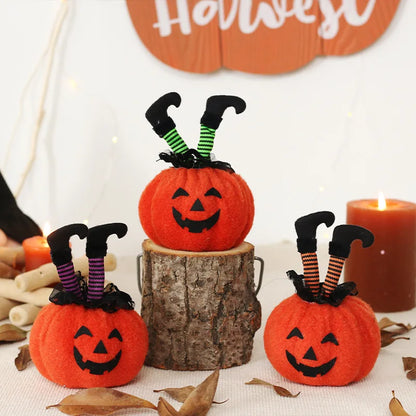 Halloween decorations creative witch feet pumpkin doll ornament ghost party atmosphere ornament home accessories Good Vibrations