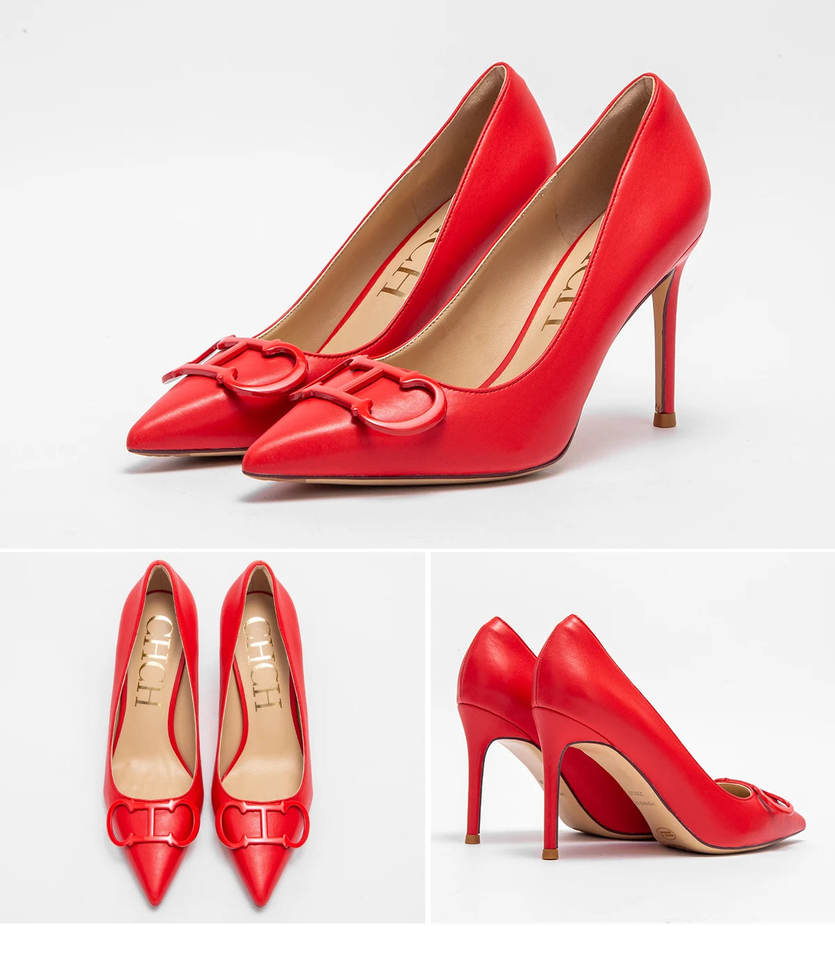 Red high heels 5-8cm pointed fine heel sexy leather shoes with evening dress banquet shoes luxury brands Good Vibrations