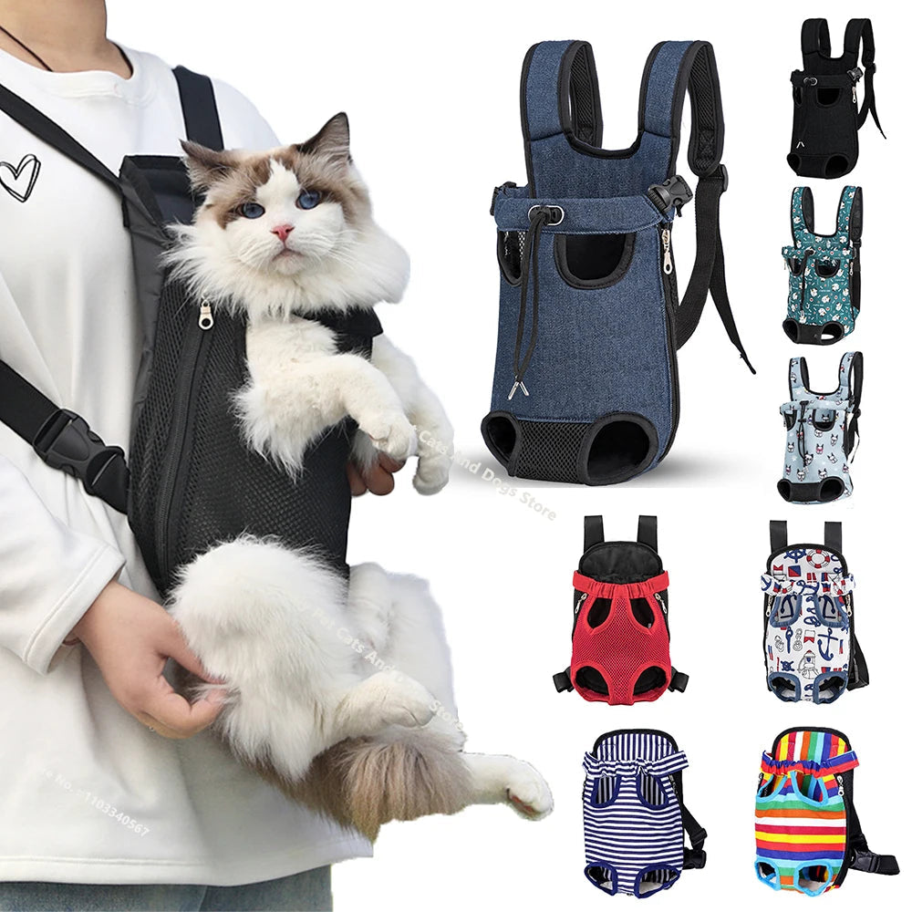 Adjustable Cat Carrier Bag Pet Double Shoulder Backpack Portable Bag Outdoor Travel Camping Hiking Cat Bag Dog Bag Good Vibrations