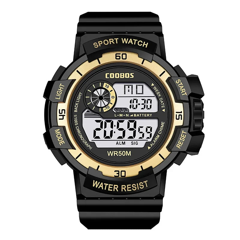 Fashion Sport LED Electronic Watches For Men Luxury Waterproof Luminous Military Watch Man Multifunction Colorful Digital Clock Good Vibrations