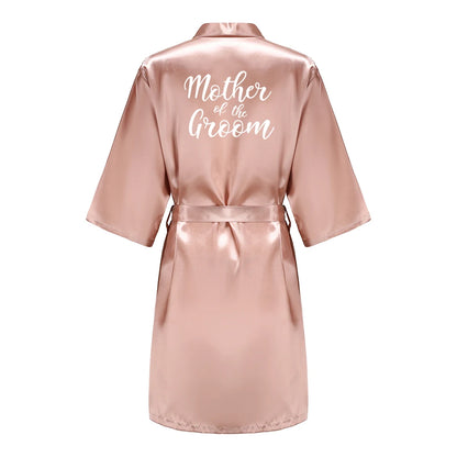 Wedding Bride Bridesmaid Robes for Women Bridal Party Gifts Team Dress Gown Silk Satin Sleepwear Kimono Sexy Summer Bathrobe Good Vibrations