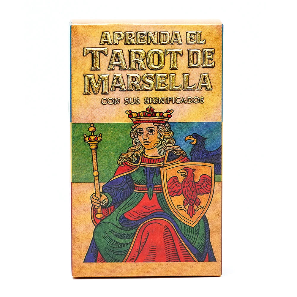 Spanish Marseille Tarot Deck Classic 78 Card Tarot Cards with Meanings Illustrated Guide Traditional European Fortune Telling Di Good Vibrations