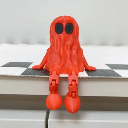 Cute Mini 3D Printed Ghost Ornament PLA Hand-Painted Ghost Fidget Toys Movable Joints Ghost Statue Halloween Party Decor Good Vibrations