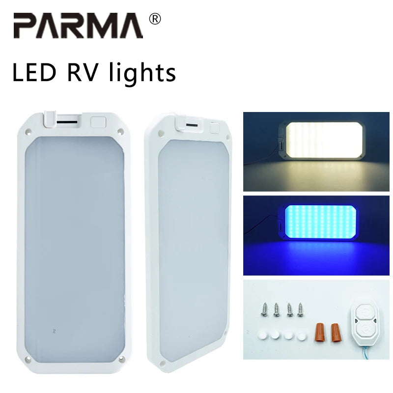 Rv lights, three-color lighting fixtures for car interiors, square ceiling lights, cab night lights, reading lights, led lights Good Vibrations