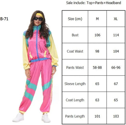 Couples Hippie Costumes for Women Male Vintage 70s 80s Rock Disco Cosplay Outfits Carnival Halloween Party Fantasia Dress Up Good Vibrations