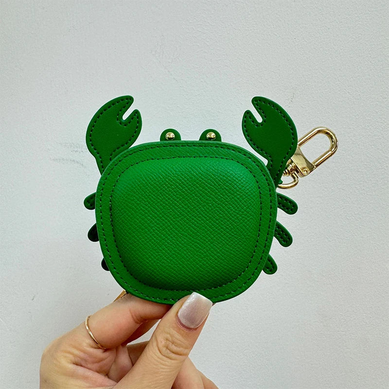 Crab Coin Purse Bag Charm Pendant,Mini Wallet Zipper Pouch for Earphone Storage,Backpack Handbag Hanging Decoration Accessories Good Vibrations