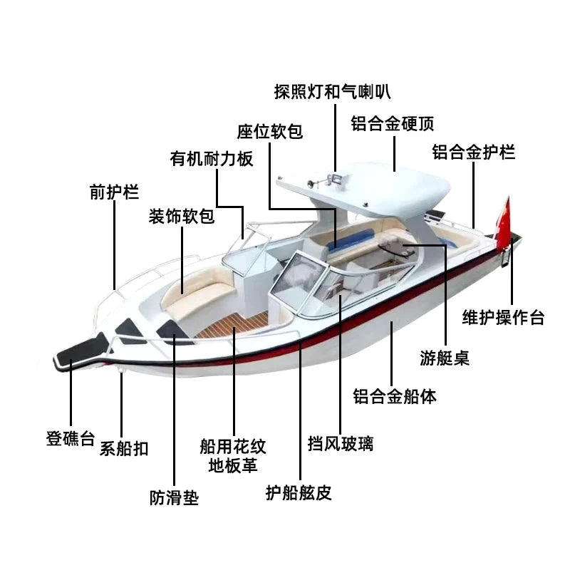 Aluminum alloy luya boat fishing boat speedboat patrol boat speed alloy  alloy assault Good Vibrations
