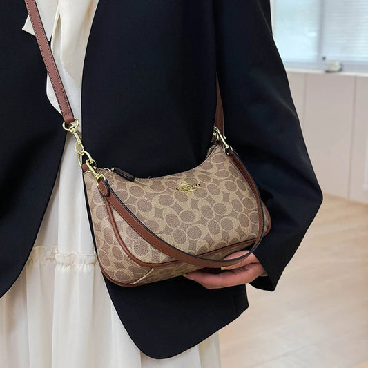 Popular Classic Elegant Leather Shoulder Bag For Ladies - Women's Designer Handbag Crossbody Bag Good Vibrations