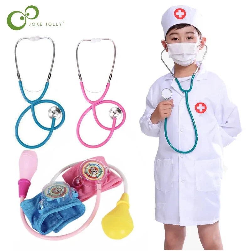 Simulation doctor nurse work Children Uniform Cross Coat Halloween Costume Kids Cosplay Baby Toys Set Fancy Party birthday Good Vibrations
