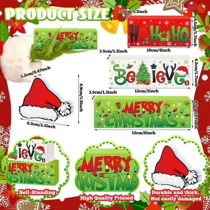 Christmas Tiered Tray Decor Wooden Table Centerpiece Merry Christmas Xmas/Gingerbread/Truck/Pink&Red Hohoho Chirstmas Family Gat Good Vibrations