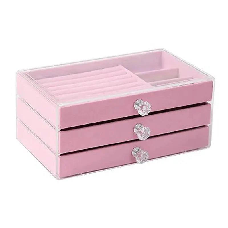 Jewelry Storage Box Home Jewelry Display Box Multi-layer Drawer Necklace Earring Ring Jewelry Organizer Good Vibrations