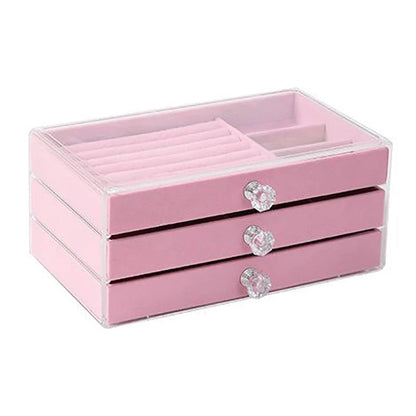 Jewelry Storage Box Home Jewelry Display Box Multi-layer Drawer Necklace Earring Ring Jewelry Organizer Good Vibrations