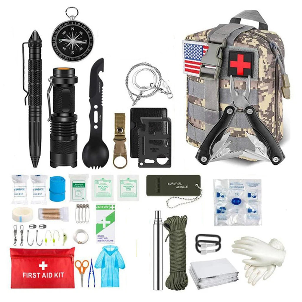 Survival First Aid Kit Survival Full Set Molle Outdoor Gear Emergency Kits Trauma Bag Camping Hiking IFAK Adventures Bag Good Vibrations