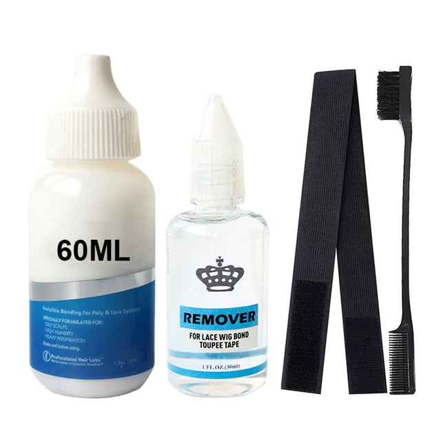 Wig Adhesive Waterproof Lace Glue Invisible Hair Bonding Glue For Toupee Frontal Closure Hair Replacement Adhesive Ghost+Remover Good Vibrations