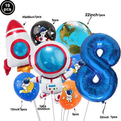 Blue Galaxy Space Disposable Plates Napkins Cups Outer Space Theme Party Tableware for Boys Astronaut Theme Birthday Decorations Good Vibrations