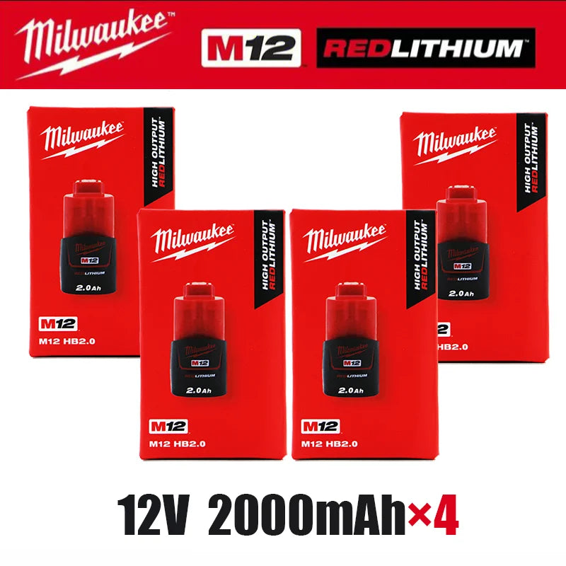 Milwaukee 12V Battery, Comes with Packaging Color Box  12V Battery M12B6 6000mAh  Rechargeable tool battery M12 Hot Promotion Good Vibrations
