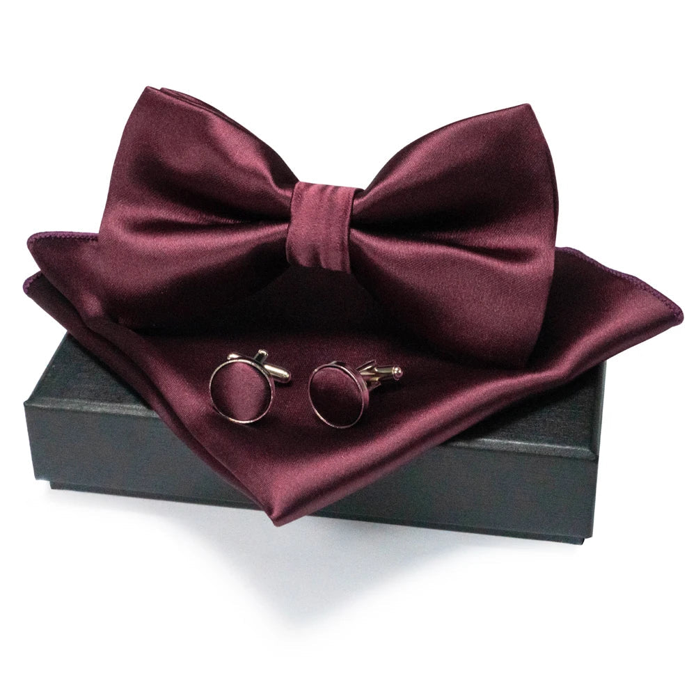 EASTEPIC Men's Bow Tie Sets Including Cufflinks and Handkerchieves Bow Ties with Adjustable Straps for Formal Occasions Good Vibrations