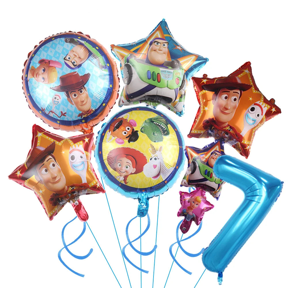 Toy Story Decoration Kids Party Favors Plates Children Girls Birthday Blue Sky White Clouds Balloons Party Supplies Baby Shower Good Vibrations