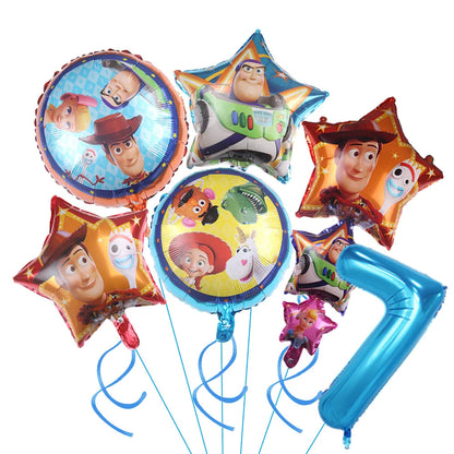 Toy Story Decoration Kids Party Favors Plates Children Girls Birthday Blue Sky White Clouds Balloons Party Supplies Baby Shower Good Vibrations