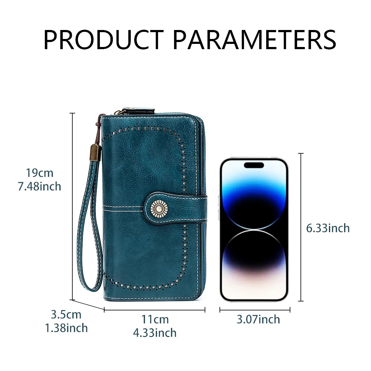 Rfid Anti-Theft Wallet for Men and Women, European and American Retro Leather Long Wallet Clutch, Oil Wax Leather Cut Out Multi-Card Slot Wallet, Large Capacity Zipper 70% off Clutch Bag, Card Holder Coin Purse Hand Bag Good Vibrations
