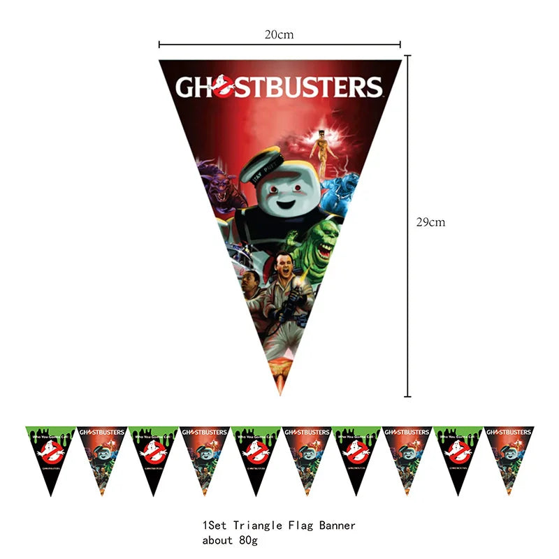 Ghostbuster Balloon Cake Topper Birthday Party Decorations Disposable Tableware Cups Plates Banners Baby Shower Supplies Toy Good Vibrations