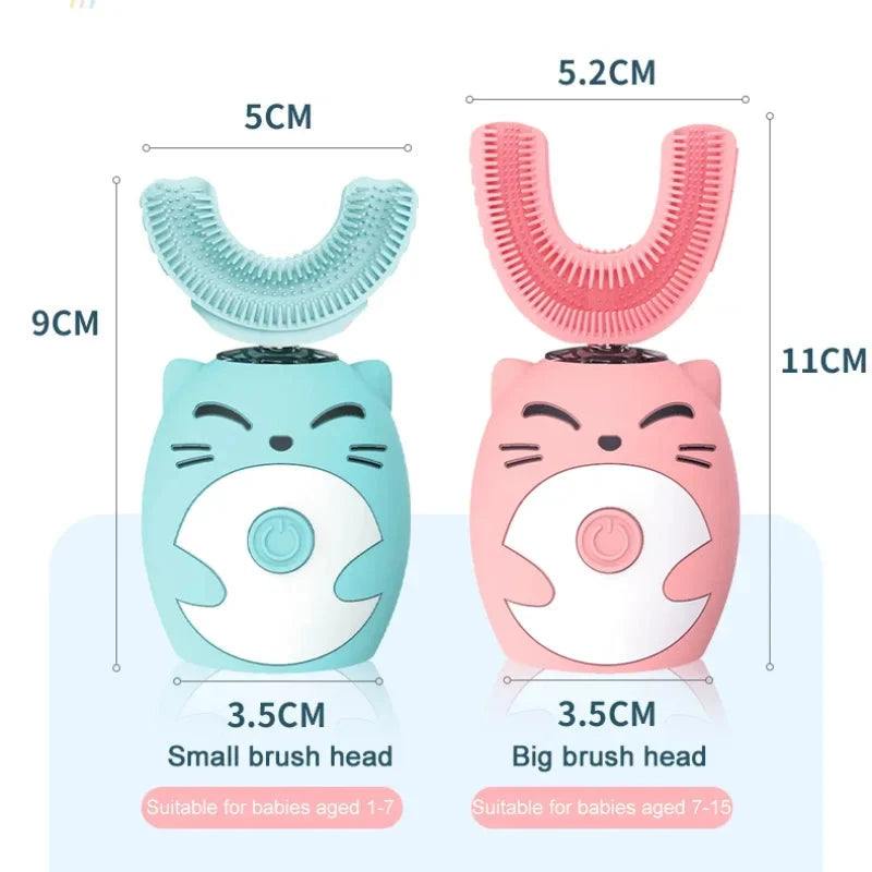Electric U-shaped Toothbrush Children Sonic Toothbrush 360 Degrees Smart Dental Tooth Brush Teeth Whitening for Waterproof Kids Good Vibrations