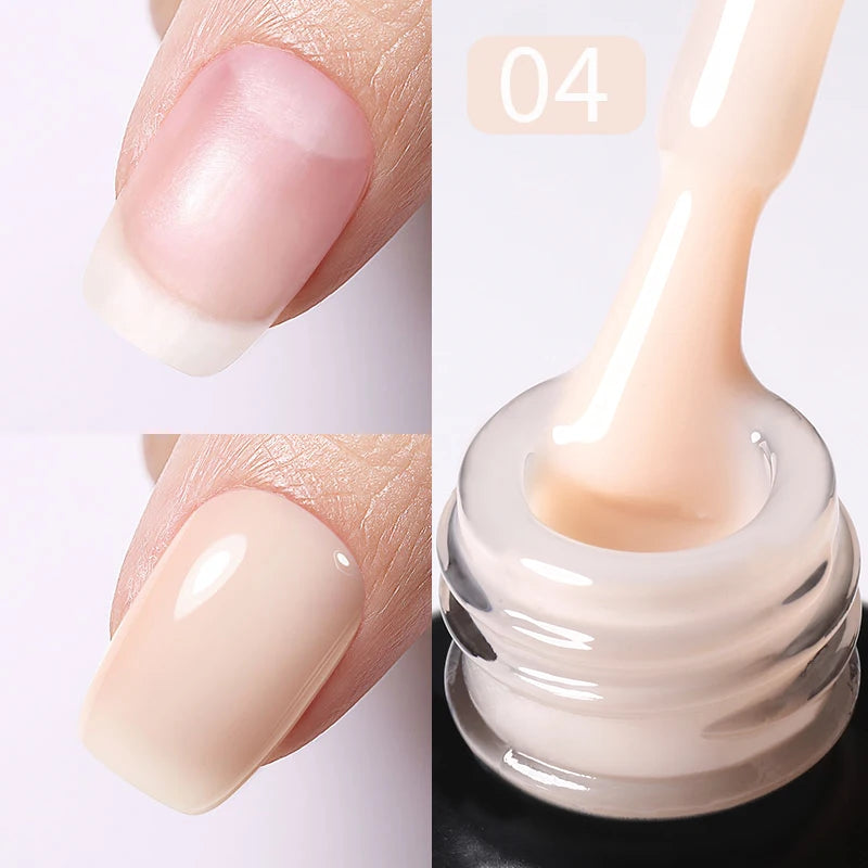 BORN PRETTY Milky Pink Rubber Base Gel Nail Polish Glitter 15ml Semi-Permanent Varnish Soak Off Self Leveling UV LED Gel Good Vibrations