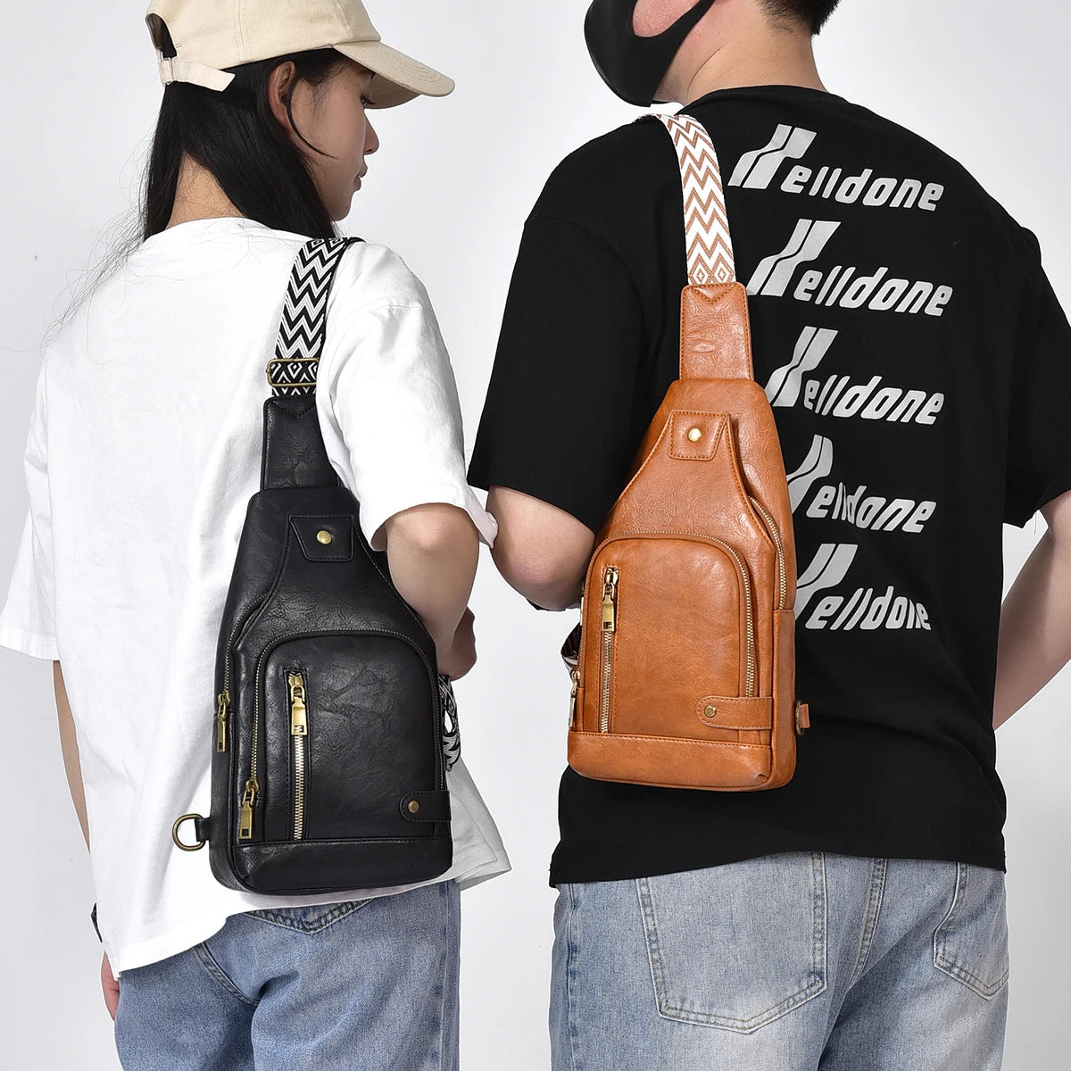 New Shoulder Bag Man  Casual Chest Business Male MultiFunctional Women Backpack Cycling Sports Rucksack Men's Handbag Crossbody Good Vibrations