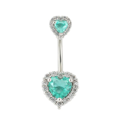 JHJT 14G Heart Belly Button Piercing Navel Ring 316L Surgical Stainless Steel CZ Belly Piercing Ombligo Jewelry for Women Good Vibrations Adult Super Store
