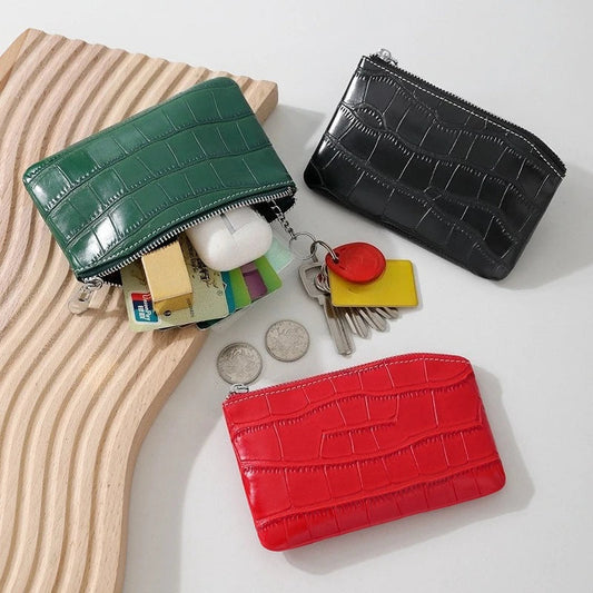 PU Leather Money Coin Purse 2025 New with Key Ring Waterproof Pocket Purse Zipper Large Capacity Credit Card Holder Women Wallet Good Vibrations