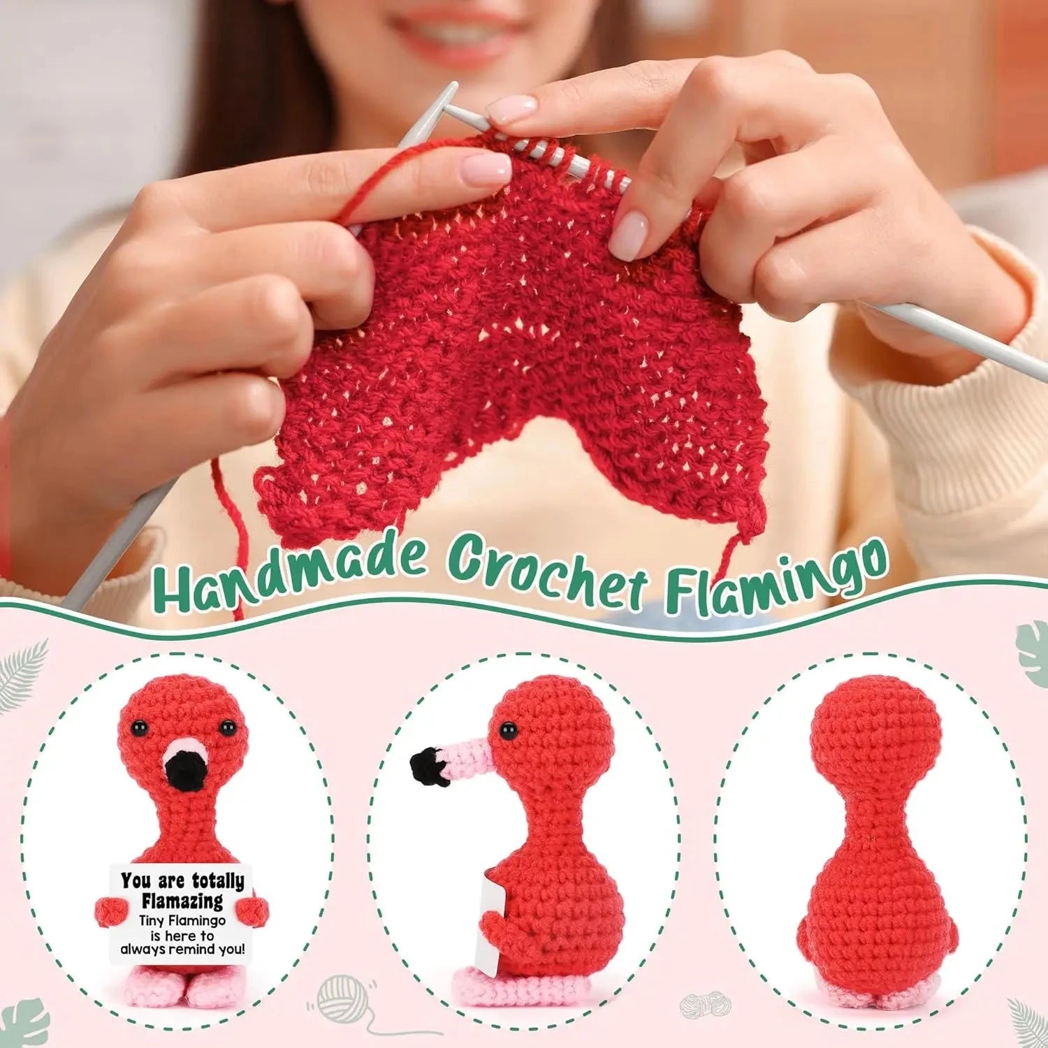 Positive Energy Pocket Hug Crochet Doll, Mini Handmade Knitted Plush Potato Turtle Vegetable Duck Funny Support Gift with Card Good Vibrations