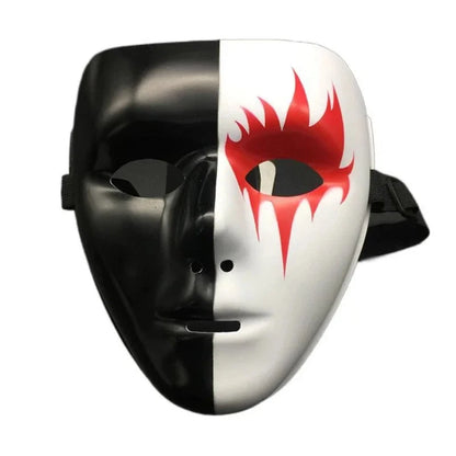 Halloween Props Masquerade Performance Full Face Mask Hand-painted White Street Dance Adult Eye Mask Death Clown Black Gold Good Vibrations