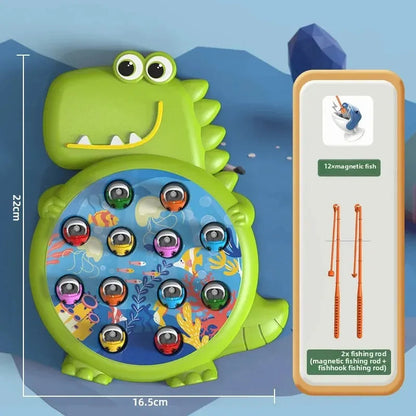 Dinosaur Simple Magnetic Fishing Toys Play Rod Game Toys for Children Baby Montessori with Rod Kids Educational Rotating Gift Good Vibrations