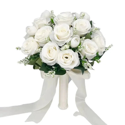 Bridal Bouquet Flowers Bridesmaid Wedding Accessories Blue Artificial Roses Bridal Bouquets Wedding Decoration Marriage Good Vibrations