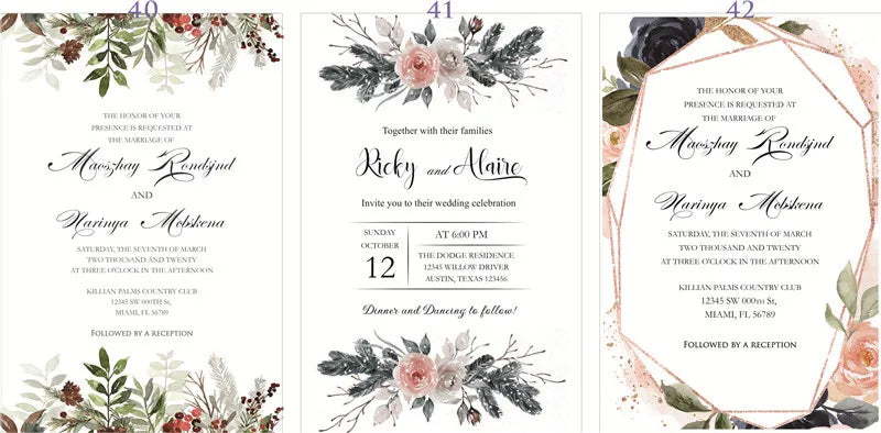 25 Pieces 250gsm Strong Pink Pearly Paper Wedding Invitations Personalized Print Bride Groom Engagement Invite Card IC155 Good Vibrations