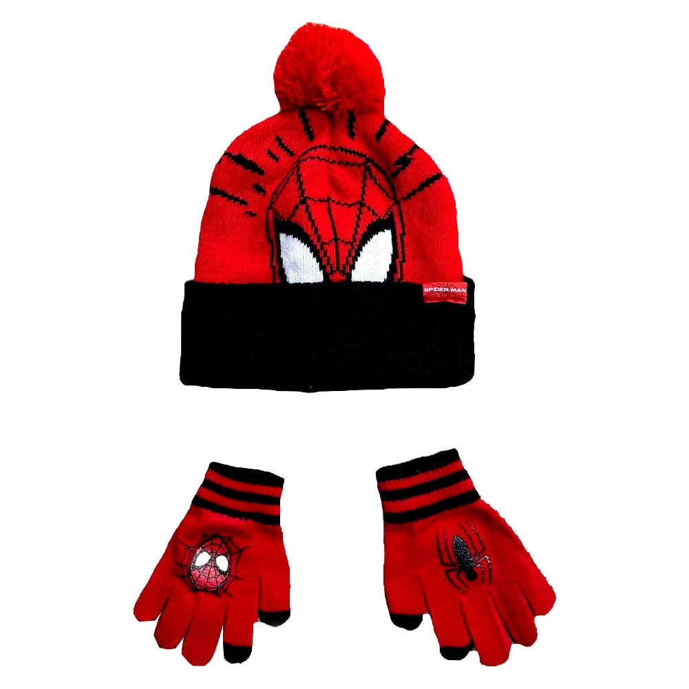 New Autumn Winter Children Hat Pinstripe Stitch Cartoon Scarf Hat Glove Warm knitted hat Boy Girl Cap Child Christmas Hat Good Vibrations