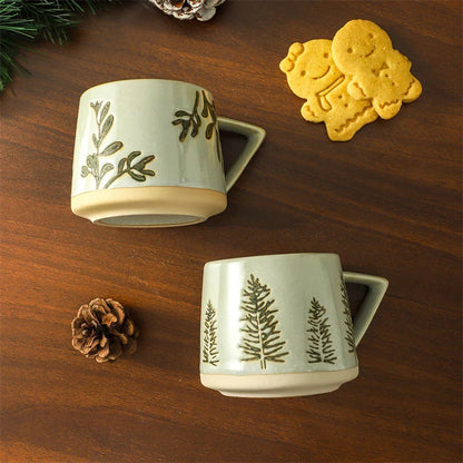 300ml Christmas Gift Creamic Mug Milk Water Cup Breastfast Coffee Mugs Office School Mugs for Drink Holiday Kitchen Drinkware Good Vibrations