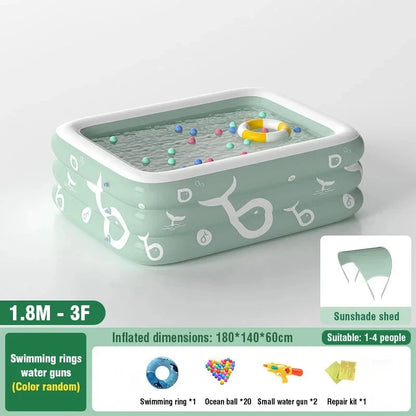 Inflatable Swimming Pool with Water Slide for Backyard Garden Party Foldable Kids Adults Family Pools PVC Swimming Pools Good Vibrations